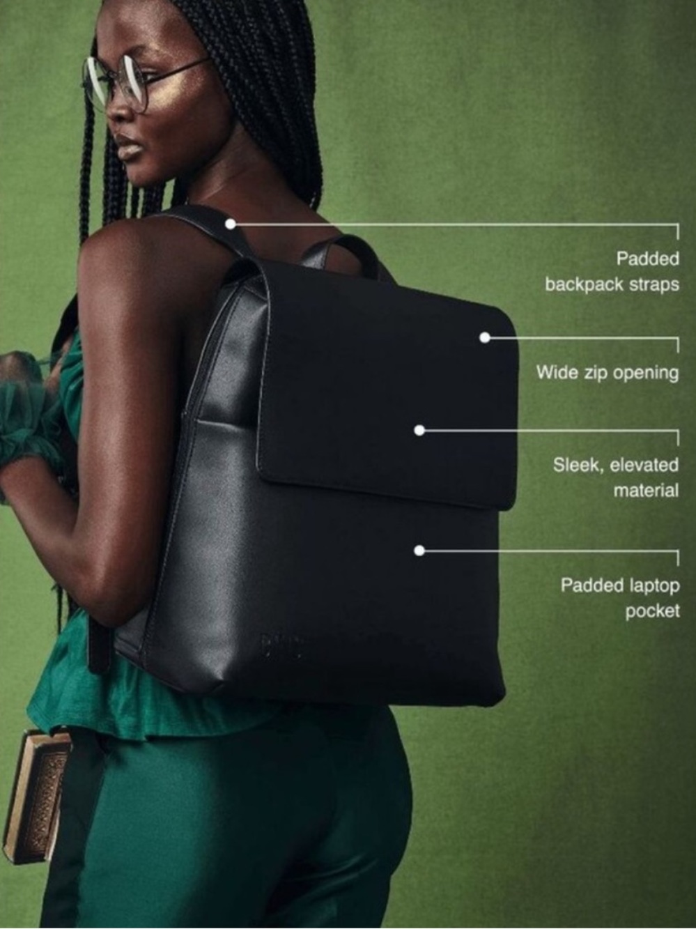 BEIS X Wicked Black Minimalist Laptop Backpack